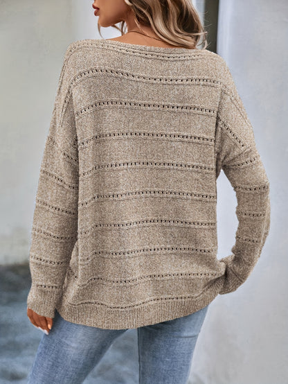 Solid Color Off-Shoulder Sweater