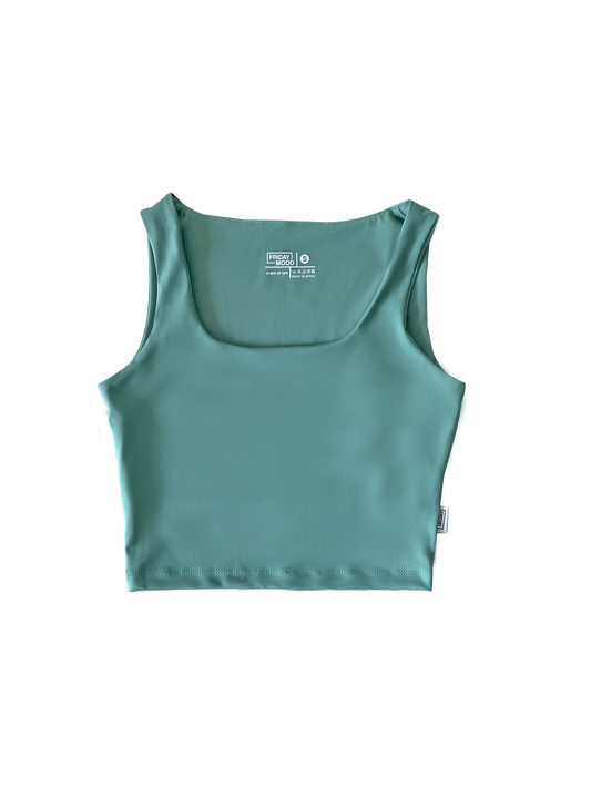 Crop top with wide straps women light green