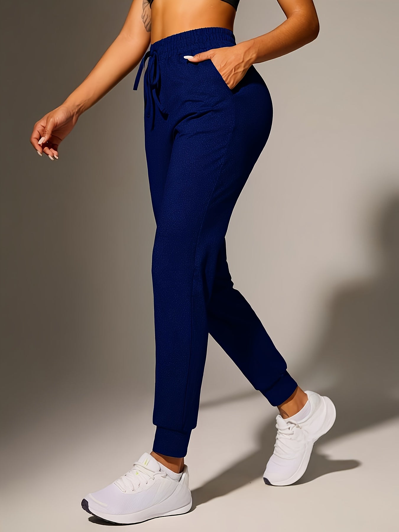 Comfortable Jogger Pants for Women with High Waist Drawstring Tapered Relaxed Pocket Casual Style