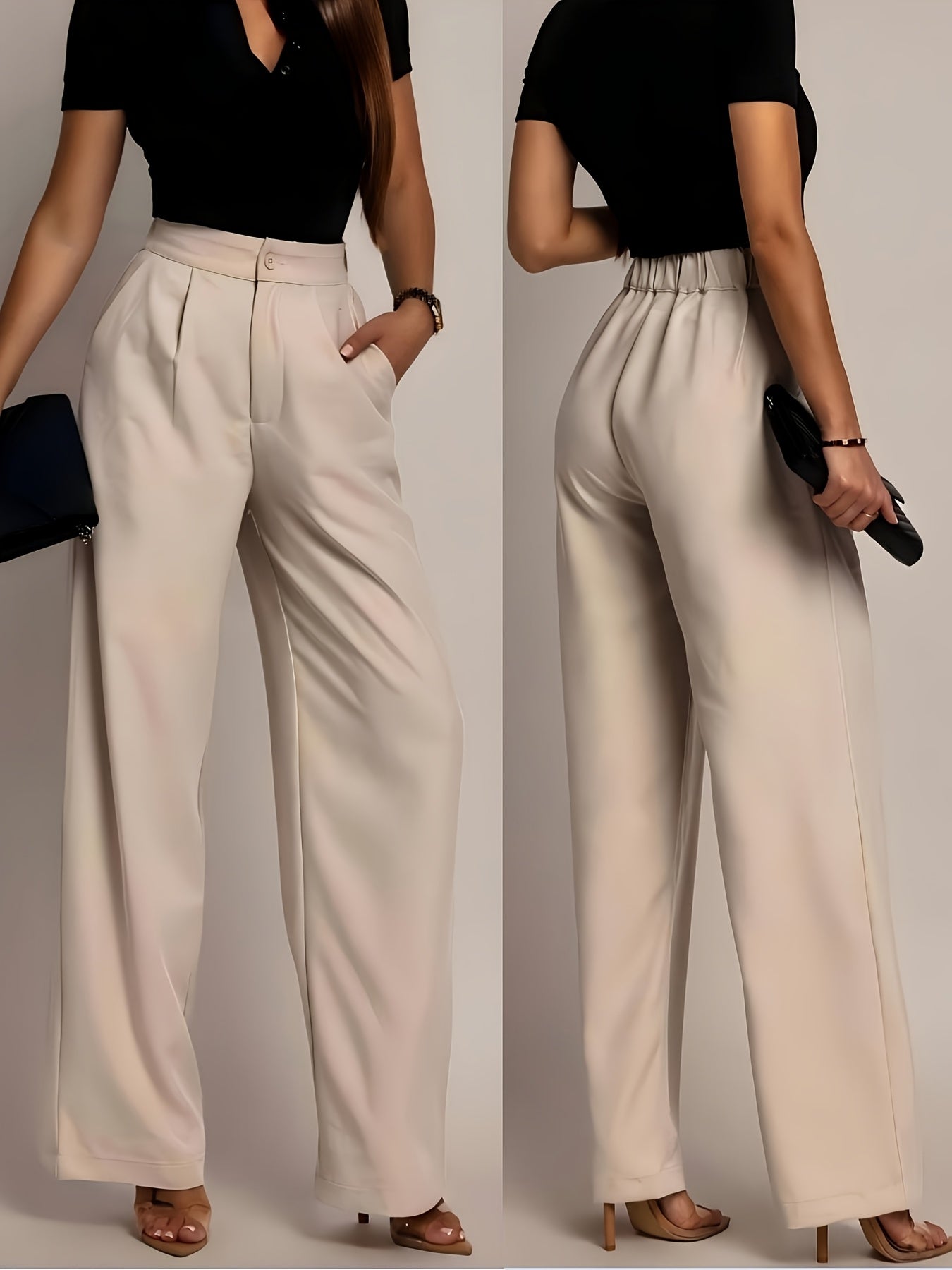 Effortless Wide Leg Pants for Women with High Waisted Pleated Front Tailored Relaxed Style