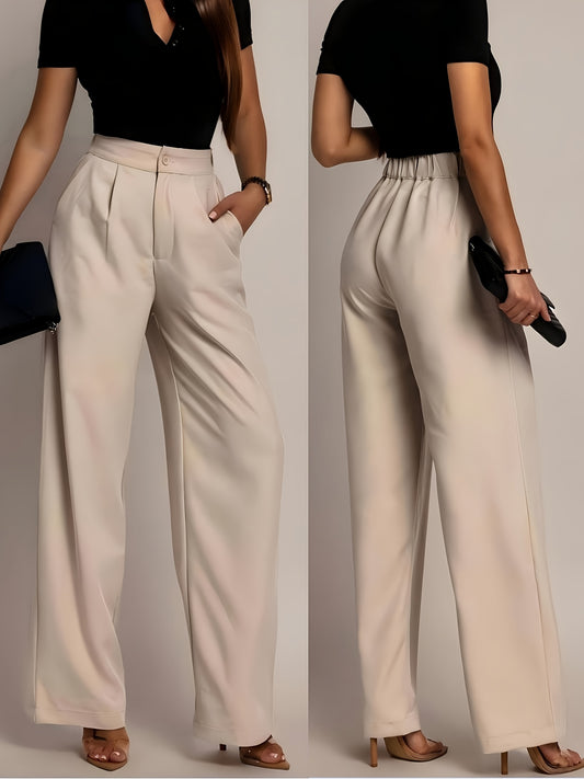 Effortless Wide Leg Pants for Women with High Waisted Pleated Front Tailored Relaxed Style