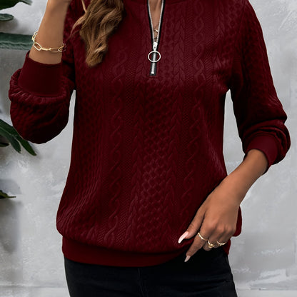 Solid Color Autumn Long Sleeve Warm Casual Daily Commute Niche Women's Sweatshirt