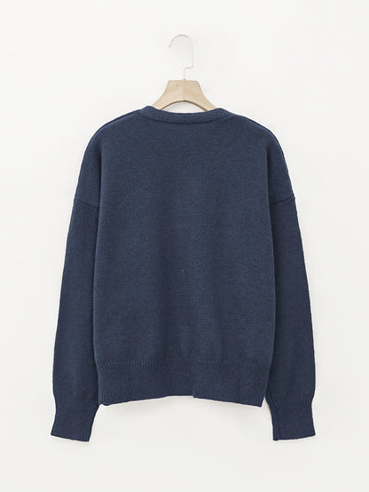 Comfortable Cardigan Sweater for Women with V Neck Long Sleeve Button Front Relaxed Oversized Knit Style