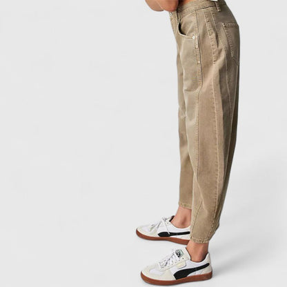 Effortless Wide Leg Jeans for Women with High Waist Curved Seam Relaxed Baggy Style