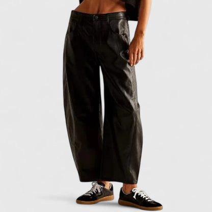 Effortless Wide Leg Jeans for Women with High Waist Curved Seam Relaxed Baggy Style