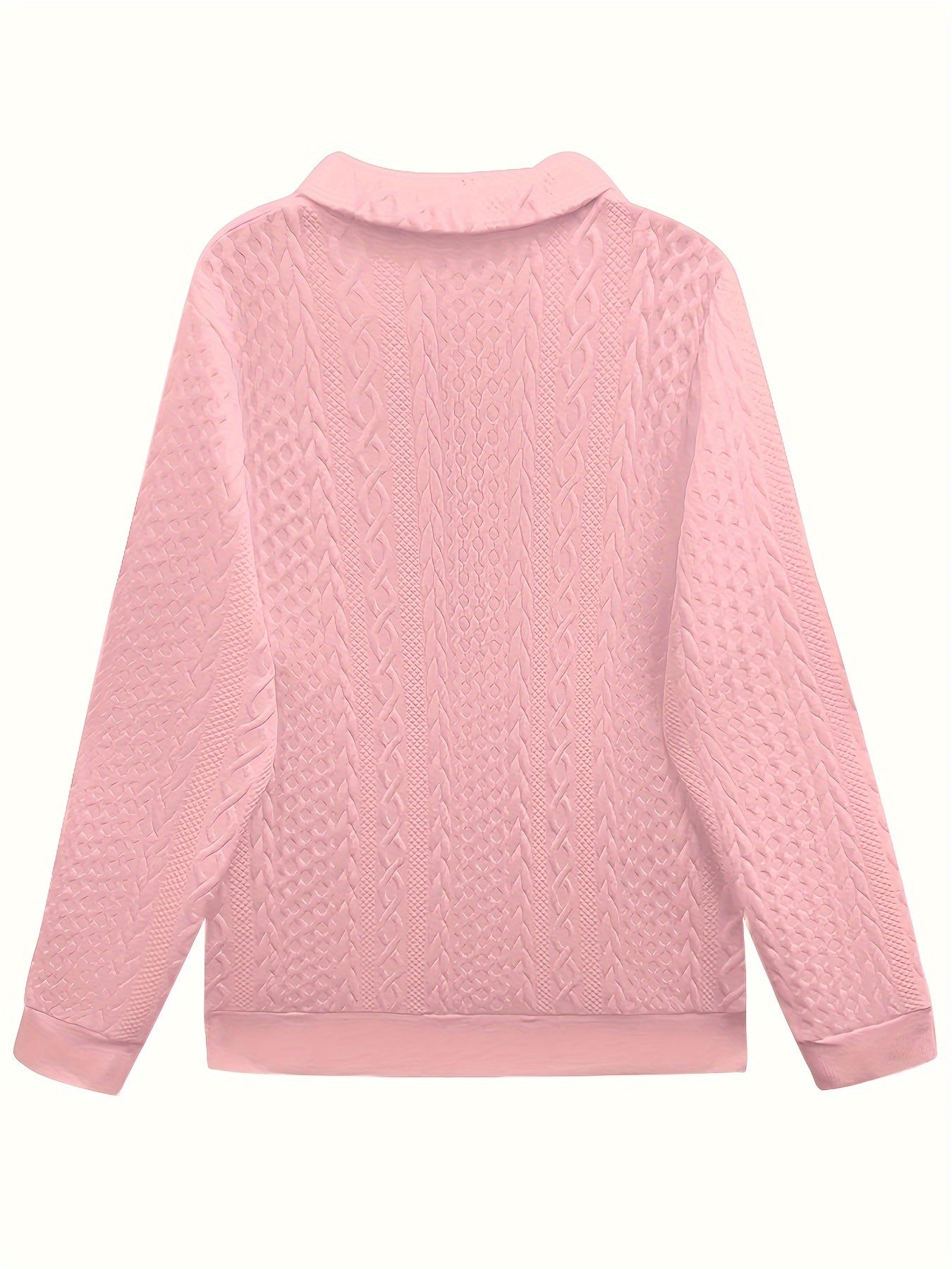 New Fashionable and Elegant Autumn and Winter Solid Color Zipper Pocket Turnover Collar Women's Long Sleeve Sweatshirt