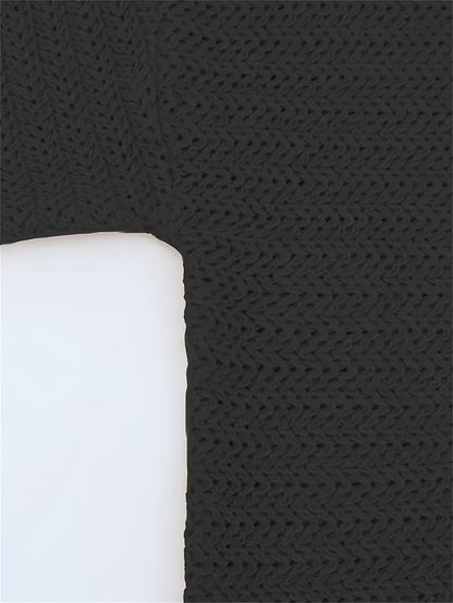 Comfortable Textured Knit Sweater for Women with High Neck Long Sleeve Relaxed Oversized Style