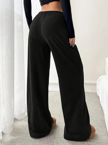 Effortless Wide Leg Pants for Women with Drawstring Waist Relaxed Flowing Casual Style