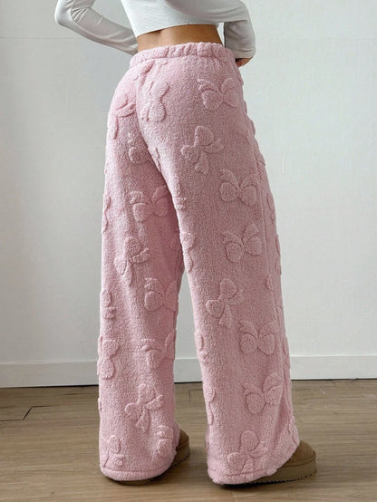 Women's Casual Youthful Fashion Daily Wear Loose Pink Plush Pants