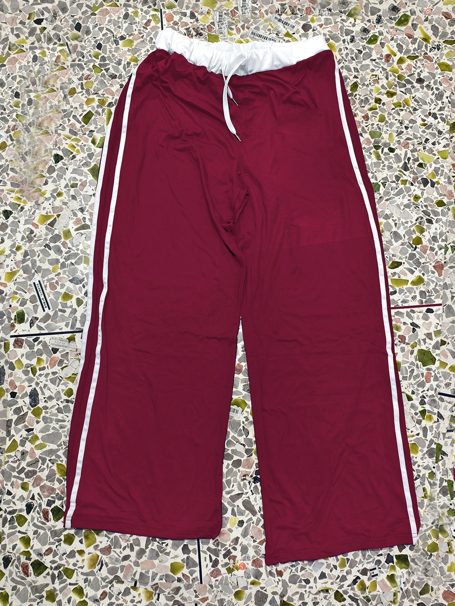 Effortless Wide Leg Track Pants for Women with Drawstring Waist Side Stripe Relaxed Sporty Style