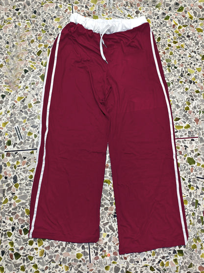 Effortless Wide Leg Track Pants for Women with Drawstring Waist Side Stripe Relaxed Sporty Style
