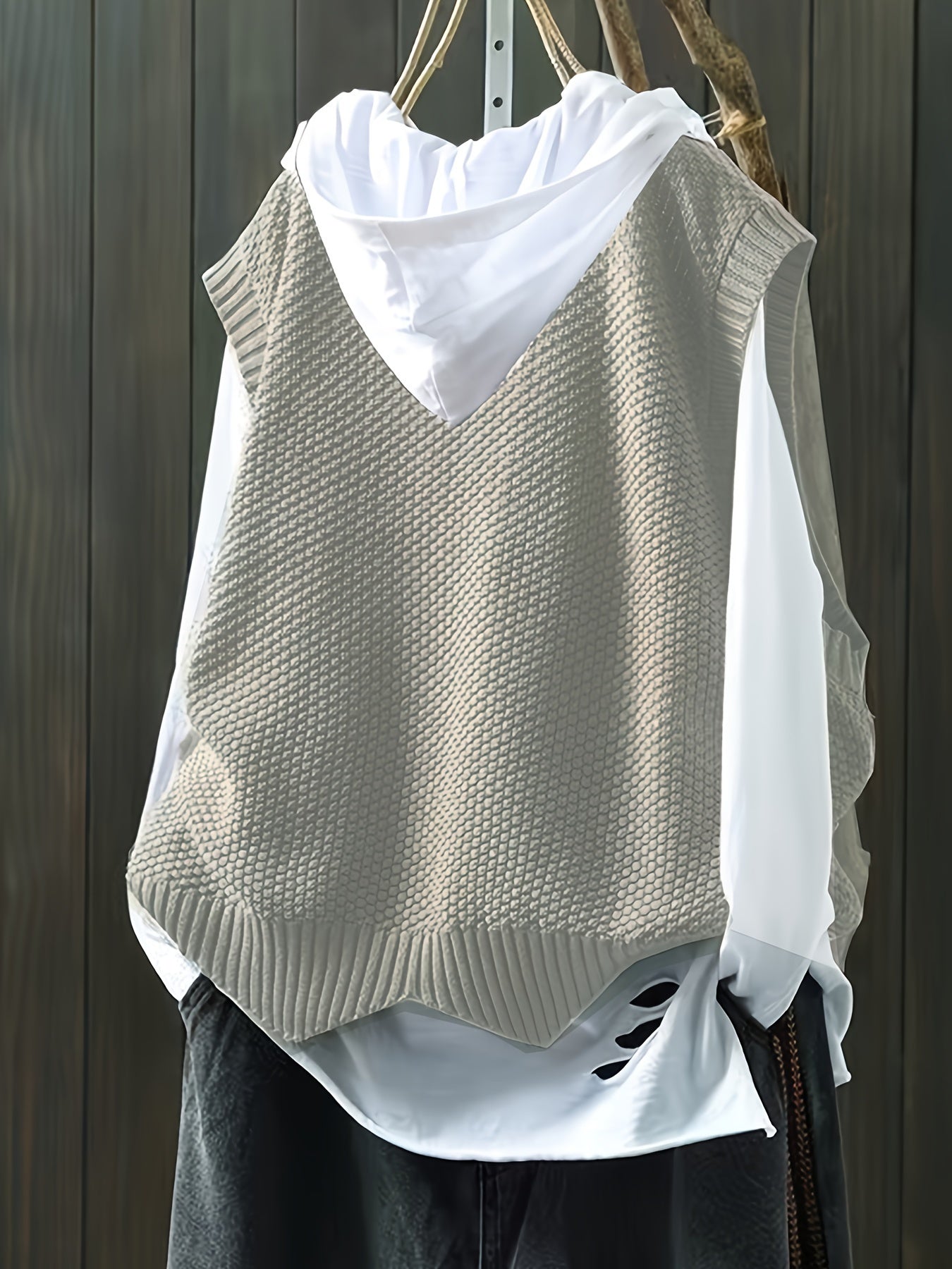 Comfortable Chunky Knit Sweater Vest for Women with Crew Neck Sleeveless Relaxed Oversized Style