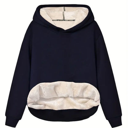 Comfortable Sherpa Fleece Hoodie for Women with Hooded Long Sleeve Warm Relaxed Oversized Style