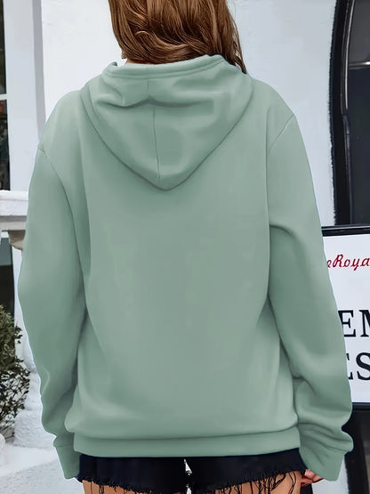 Comfortable Fleece Hoodie for Women with Drawstring Hood Long Sleeve Kangaroo Pocket Oversized Style