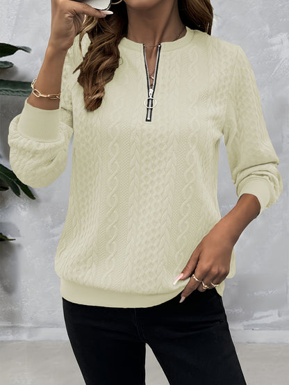 Solid Color Autumn Long Sleeve Warm Casual Daily Commute Niche Women's Sweatshirt