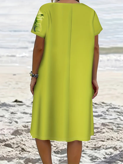 Plus Size Women's Summer / Floral All-Over Print Dress / Vacation Style / Suitable for All Seasons / Casual And Chic
