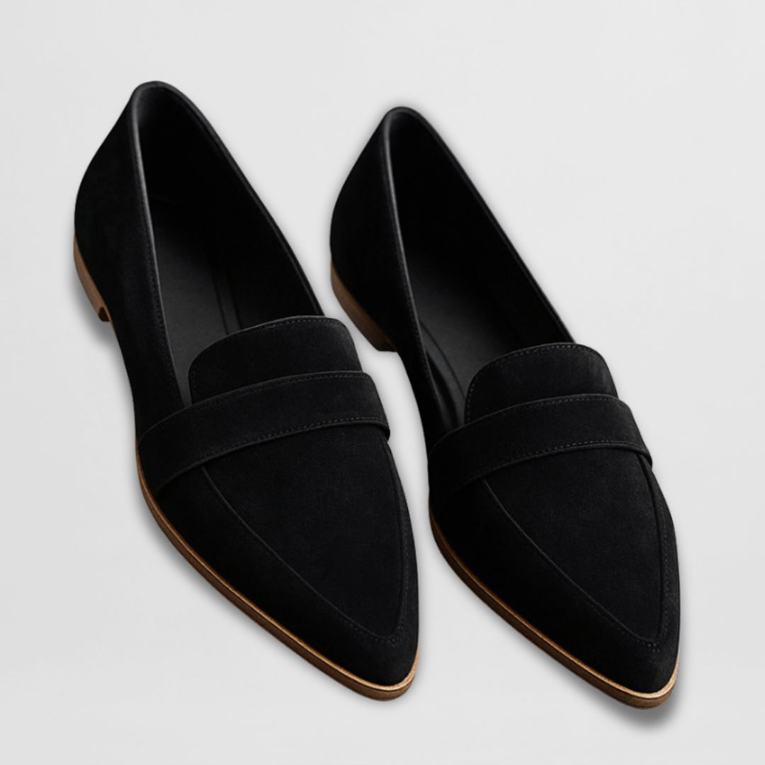 Effortless Suede Penny Loafer for Women with Pointed Toe Low Heel Slip On Casual Style