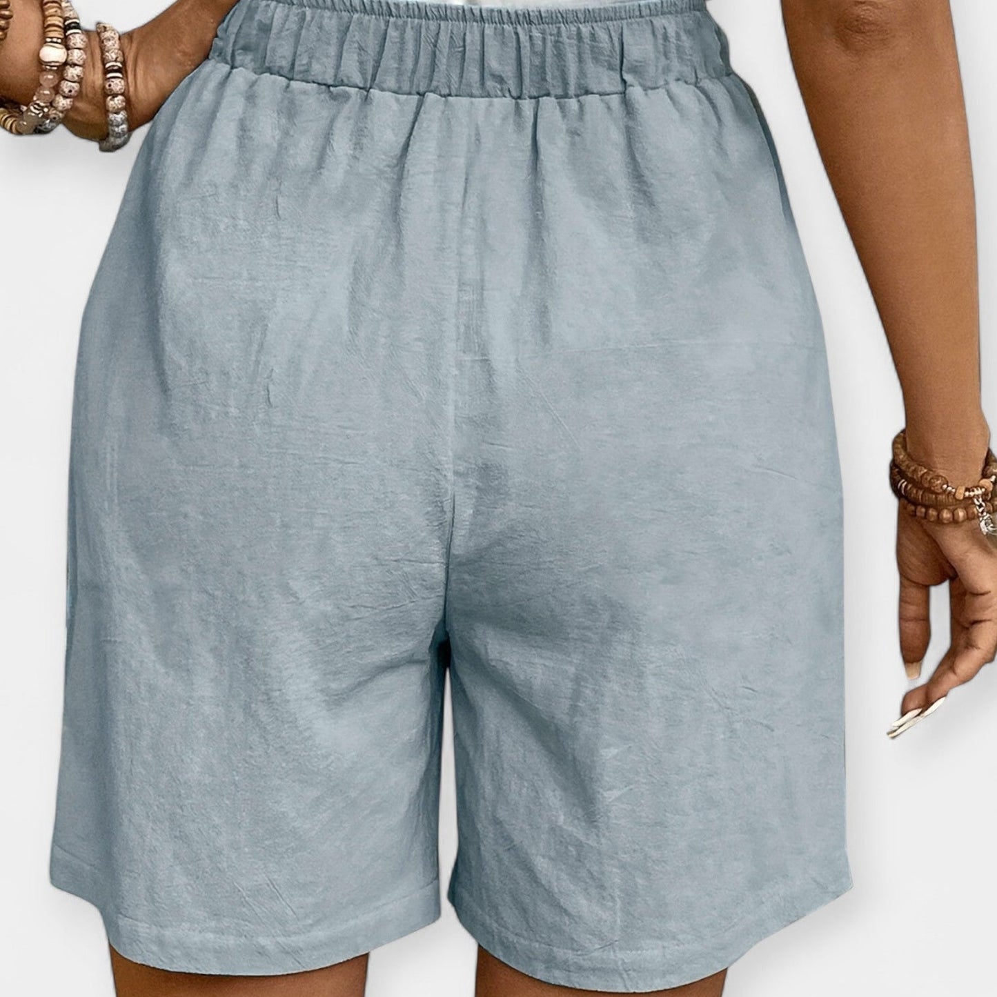 Effortless Linen Wide Leg Shorts for Women with High Waist Drawstring Relaxed Flowing Casual Style