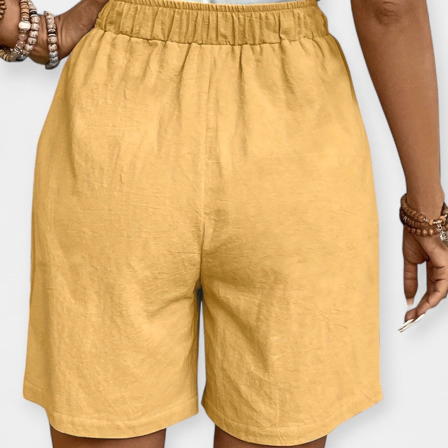 Effortless Linen Wide Leg Shorts for Women with High Waist Drawstring Relaxed Flowing Casual Style