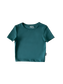 Dunkelgrünes Kurzarm-T-Shirt für Damen