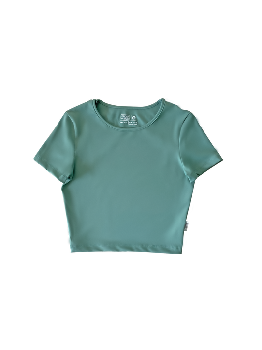 Hellgrünes Kurzarm-T-Shirt für Damen