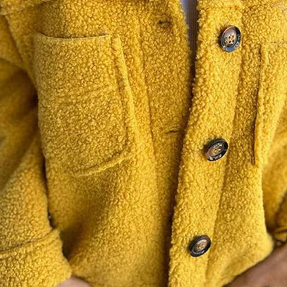 Comfortable Sherpa Jacket for Women with Collar Long Sleeve Button Front Relaxed Casual Style