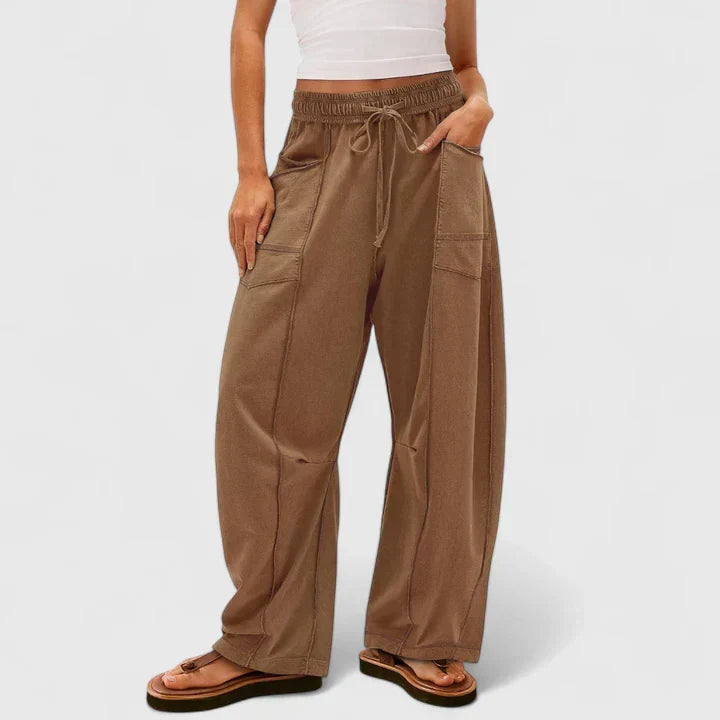 Effortless Cargo Wide Leg Pants for Women with High Waist Drawstring Relaxed Casual Style