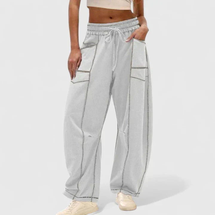 Effortless Cargo Wide Leg Pants for Women with High Waist Drawstring Relaxed Casual Style