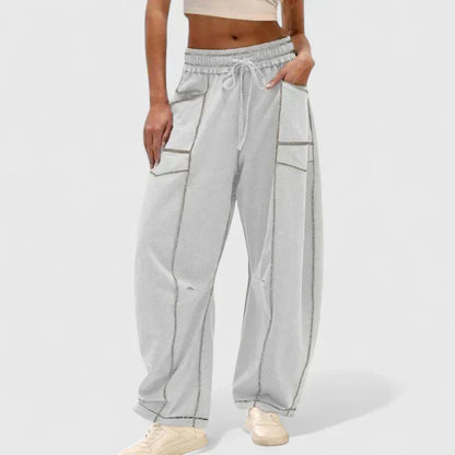 Effortless Cargo Wide Leg Pants for Women with High Waist Drawstring Relaxed Casual Style